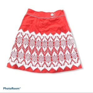 ANTHRO Floreat Walled City Skirt Crochet Lace sz 6